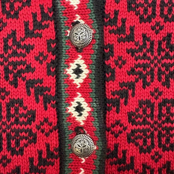 L.L. Bean Red and Black Knit Sweater - Picture 3 of 4